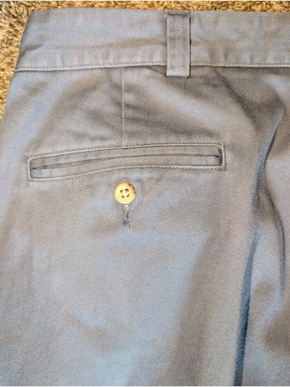 Polo Ralph Lauren Philip Pants Mens 38x30 Blue Pleated Chino Vintage Solid - Picture 9 of 12